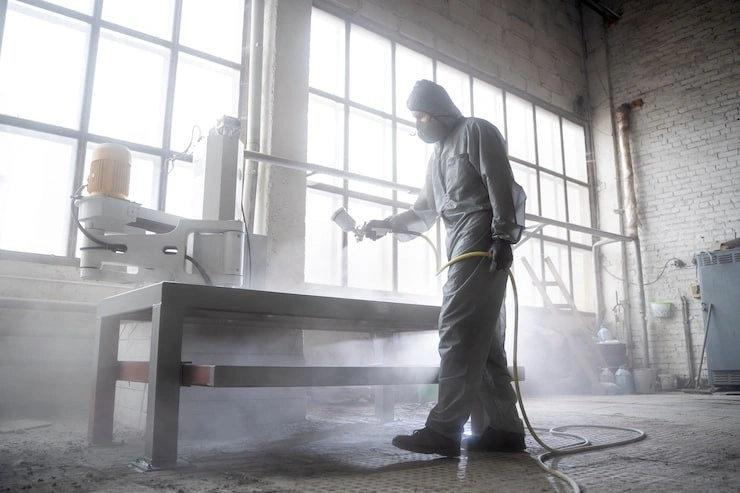 Melakukan sandblasting